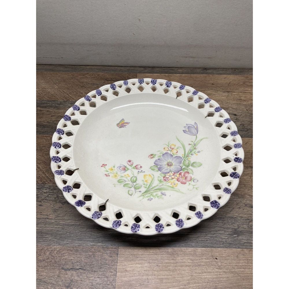 Eidai Chain Sabre Gifts Lace Patterns Edge Flower And‎ Butterfly Pattern Plate